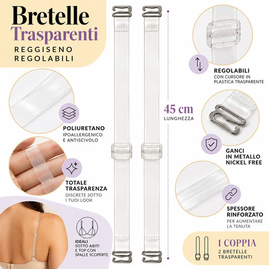 Spalline Trasparenti Con Ganci Metallo