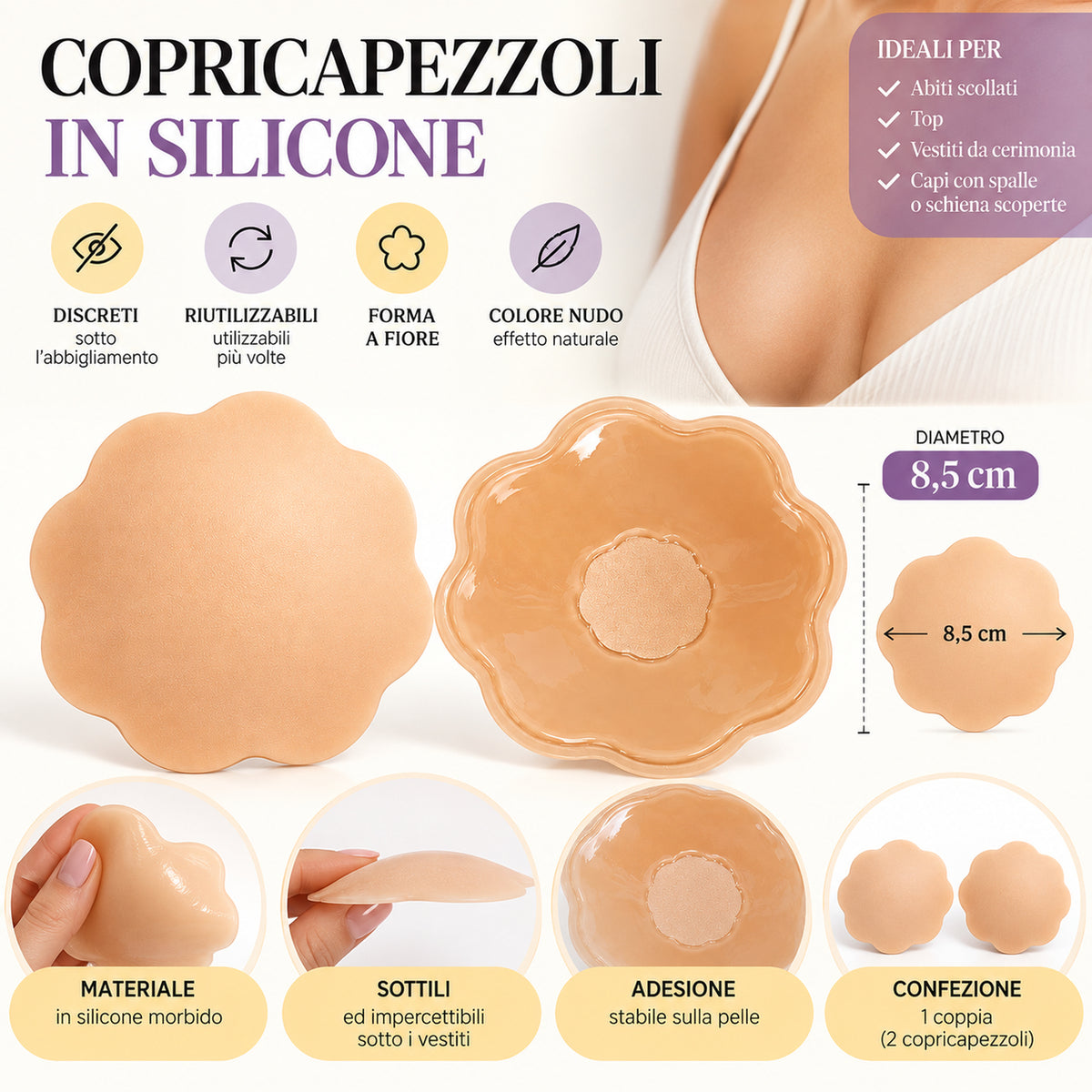 Copricapezzoli In Gel