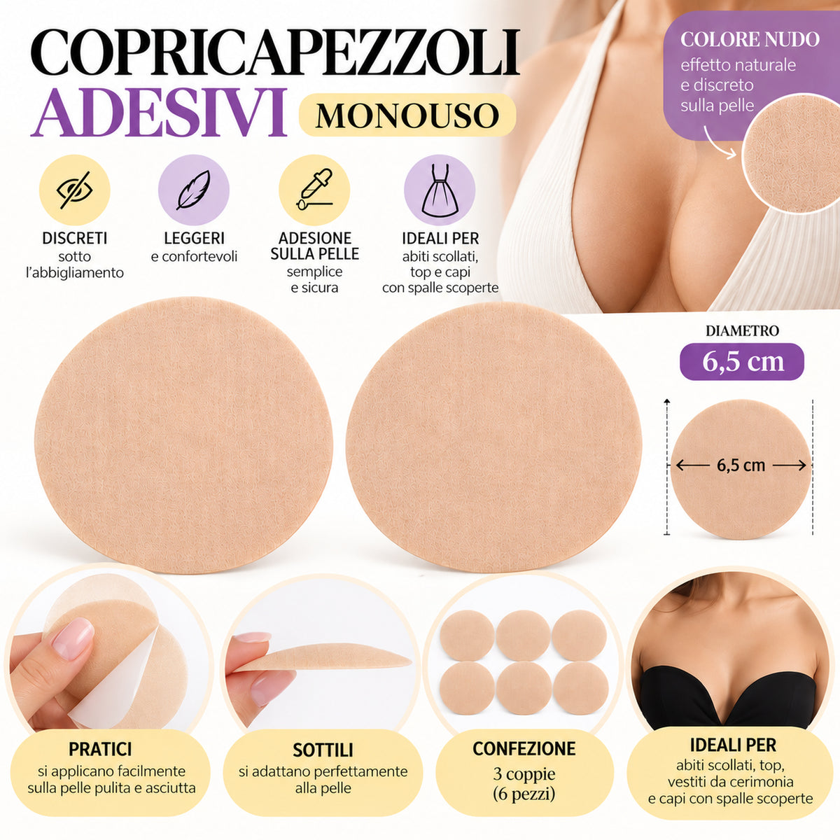 Copricapezzoli Monouso