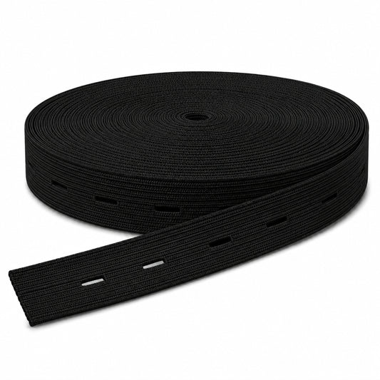 Elastico Con Asole Nero